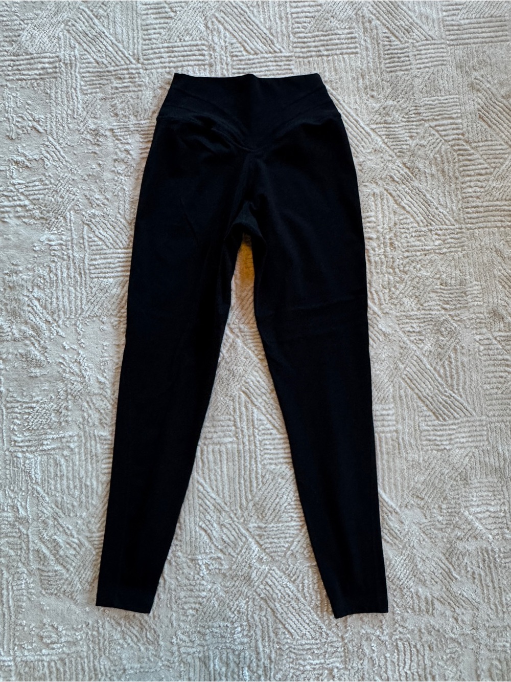 AOXJOX Black High Waisted Sculpting Leggings Medium M Gym Yoga Booty Contour - Picture 4 of 12